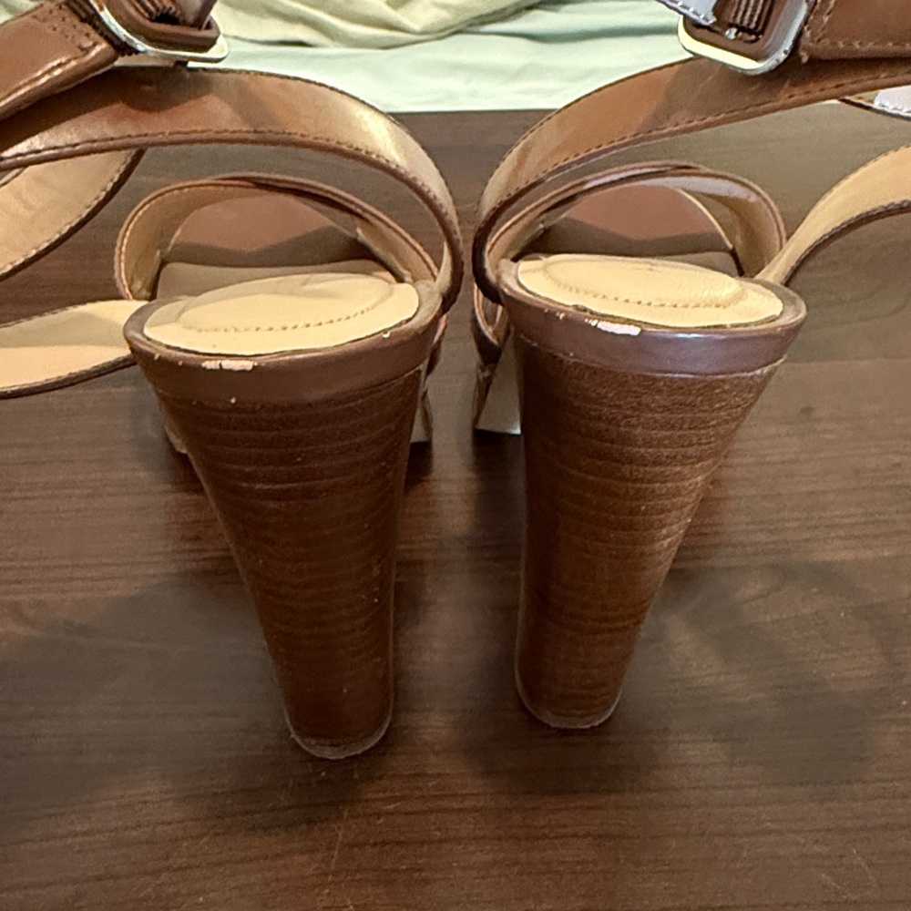 Aldo Brown Leather Platform Heels Size 7.5 - Never Worn - Picture 3 of 5